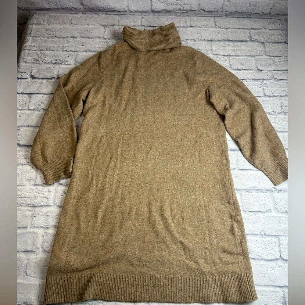 J. Crew Tan Turtleneck Sweater Dress. Size XL. Minimalism. Wear With Boots.